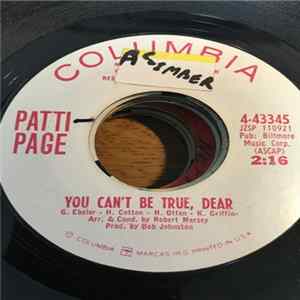 Download Patti Page - You Can't Be True, Dear