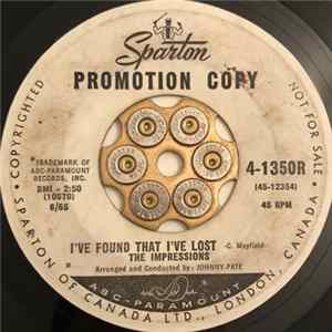 Download The Impressions - I've Found That I've Lost / Meeting Over Yonder
