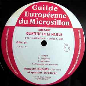 Download Mozart, Augustin Duguès, De Rosa , Quatuor Stradivari - Quintette En La Majeur / Quintette En Mi Bemol