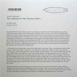 Download Gavin Bryars / Alter Ego , Philip Jeck - The Sinking Of The Titanic
