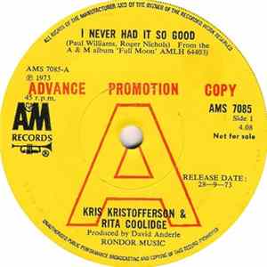 Download Kris Kristofferson & Rita Coolidge - I Never Had It So Good