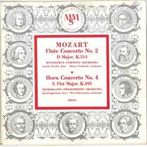 Download Mozart, Aurèle Nicolet, Winterthur Symphony Orchestra, Henry Swoboda, Jan Zwagerman, Netherlands Philharmonic Orchestra, Otto Ackermann - Flute Concerto No. 2 D Major, K.314 / Horn Concerto No. 4 E Flat Major, K.495