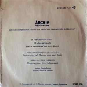 Download Giovanni Pierluigi Da Palestrina, Marco Antonio Ingegneri - Lamentatio: Jod. Manum Suam Misit Hostis / Responsorium: Ecce Vidimus Eum