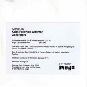 Download Keith Fullerton Whitman - Generators