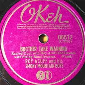Download Roy Acuff And His Smoky Mountain Boys - Brother Take Warning / The Great Judgment Morning