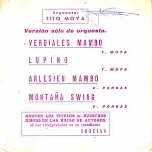 Download Orquesta: Tito Moya - Verdiales Mambo/Lupino/Arlesien Mambo/Montaña Swing