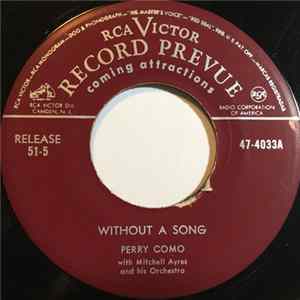 Download Perry Como With Mitchell Ayres And His Orchestra - Without A Song / More Than You Know