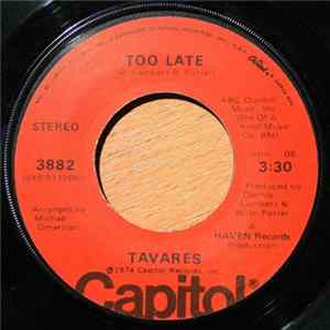 Download Tavares - Too Late / Leave It Up To The Lady