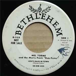 Download Mel Tormé, The Marty Paich Dek-Tette - Lulu's Back In Town
