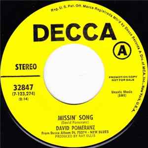 Download David Pomeranz - Missin' Song / Brenda, Please
