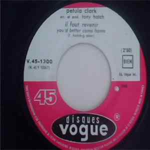 Download Petula Clark - Il Faut Revenir (You'd Better Come Home)