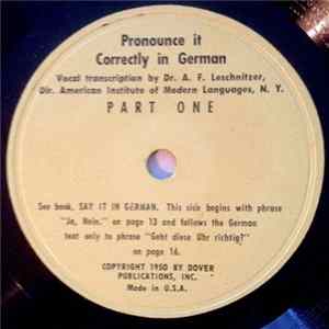 Download Dr. A. F. Leschnitzer - Pronounce It Correctly In German